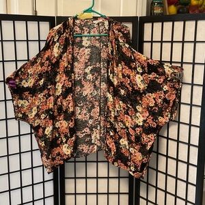 Maurices Floral Open-Front Shrug